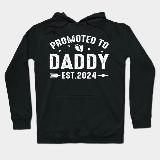 Promoted To Daddy 2024 Funny Pregnancy Announcement Hoodie by eyelashget